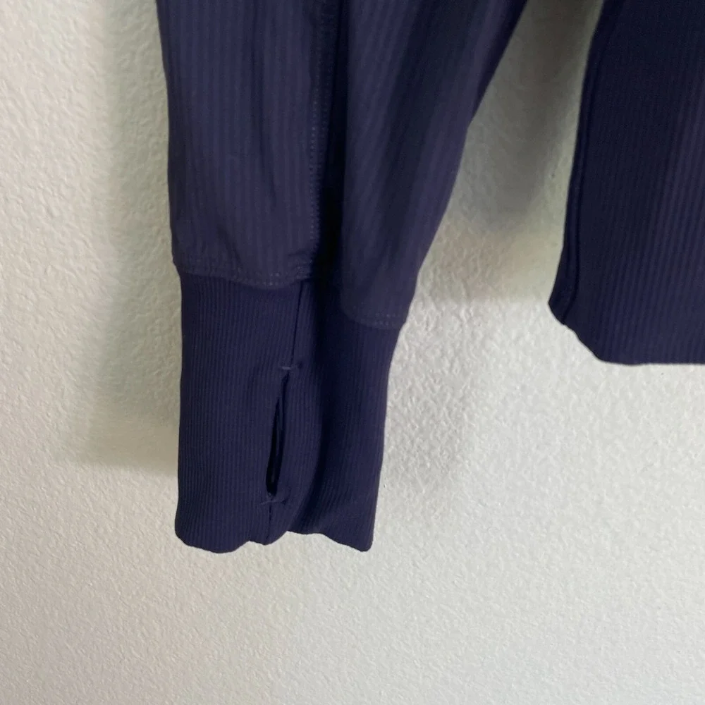 Lululemon Womens 8 Flux Jacket Reversible Zip Up Hooded‎ Navy